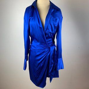 Zara Satin Effect Wrap Dress